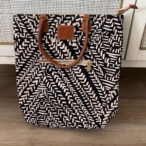 Stylish Black and Cream Tote Bag